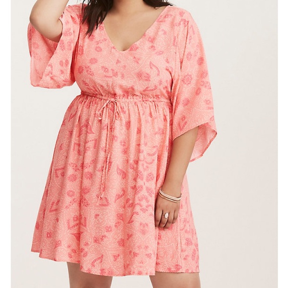 torrid Dresses & Skirts - Torrid Floral Print Challis Lattice Back Dress 2X